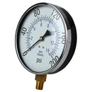 Large 4.5" 200 PSI Air Compressor Tank Pressure Gauge 1/4" Male NPT Threads