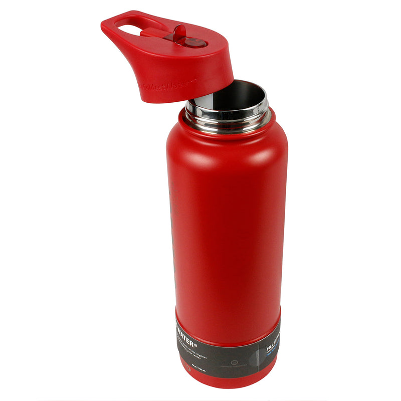 The Coldest Sports Water Bottle 40 oz Straw Lid Stainless Steel Crimson Red