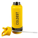 The Coldest Sports Water Bottle 40 oz Straw Lid Stainless Steel Rocket Yellow