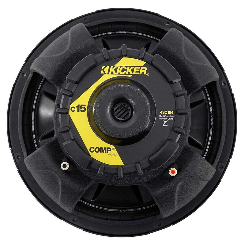 Kicker 43C154 15 Inch Comp Series Car Audio Subwoofer 4 Ohm 250W RMS 500W Peak