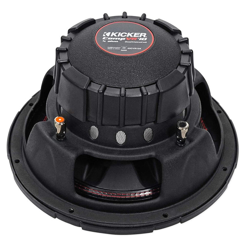 Kicker CompVR 10" Subwoofer 4 Ohm DVC 350W Rms 700W Peak Car Audio 43CVR104