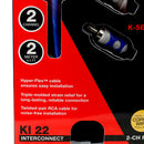 Kicker K Series 2 Channel RCA Interconnect Cable OFC 6 Feet 2 Meter 46KI22