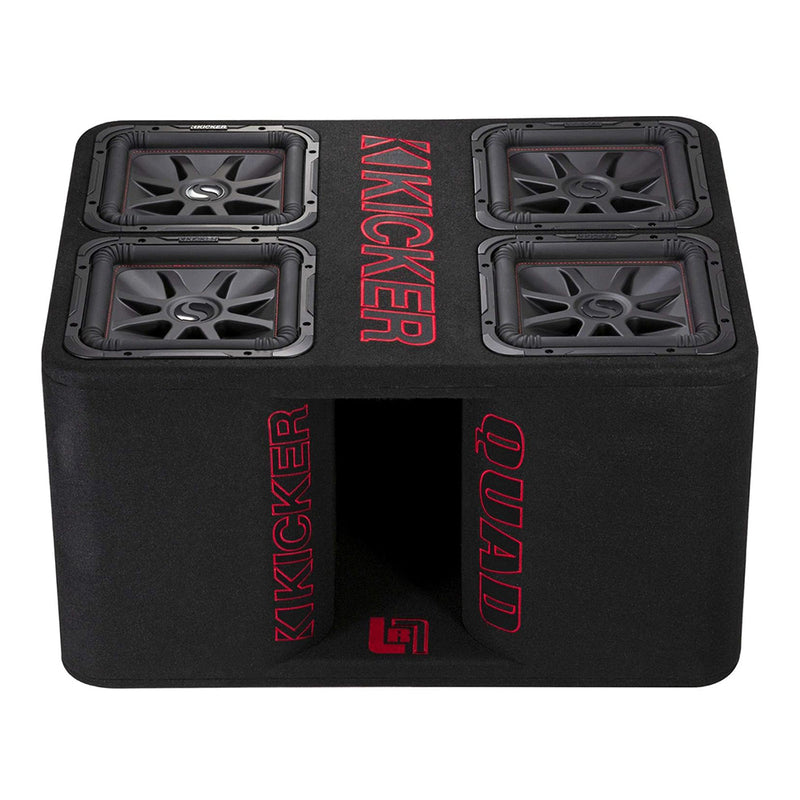 Kicker Quad 12" Loaded Sub Box Enclosure L7R Subwoofers 2 Ohm Car Audio 47QL7R12