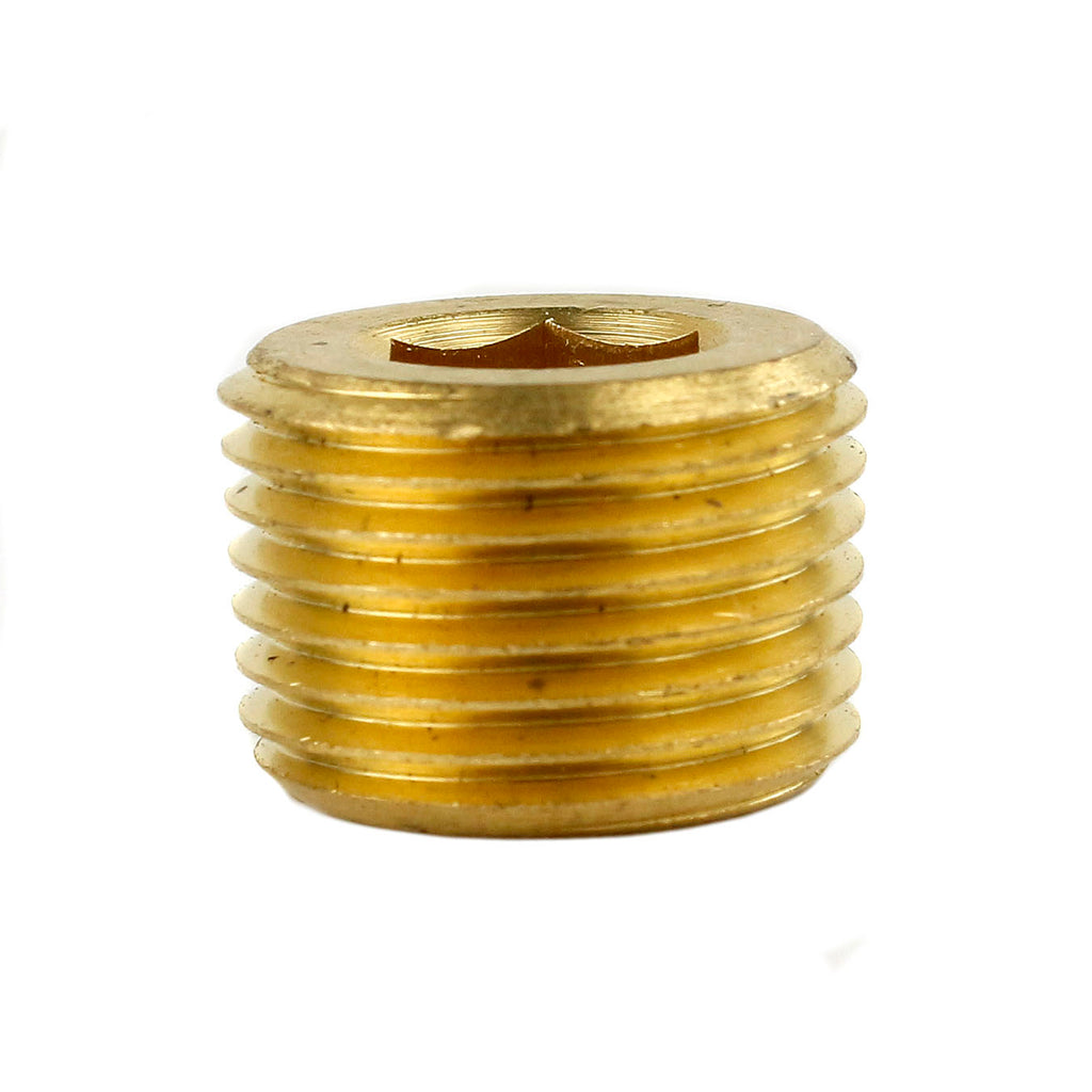 10-Pack 3/8 Solid Brass Male NPT Thread Allen Head Pipe Plugs - Hex Socket - Unbranded