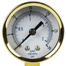 1/4" NPT 0 to 30 PSI Vacuum Air Pressure Gauge Lower Side Mount With 2" Face 501D-204C