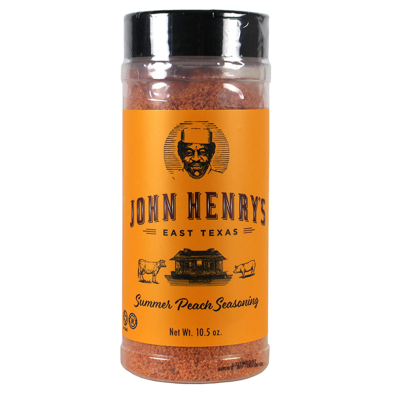 John Henry's Summer Peach Rub Seasoning Pork Salmon and Poultry 10.5 Oz Bottle