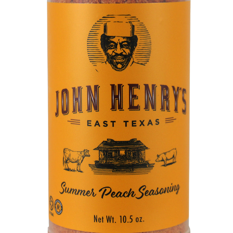 John Henry's Summer Peach Rub Seasoning Pork Salmon and Poultry 10.5 Oz Bottle