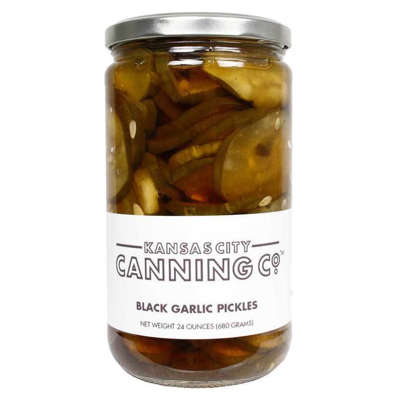 Kansas City Canning Co Black Garlic Pickles Vegan GMO Free 24 Ounce Jar