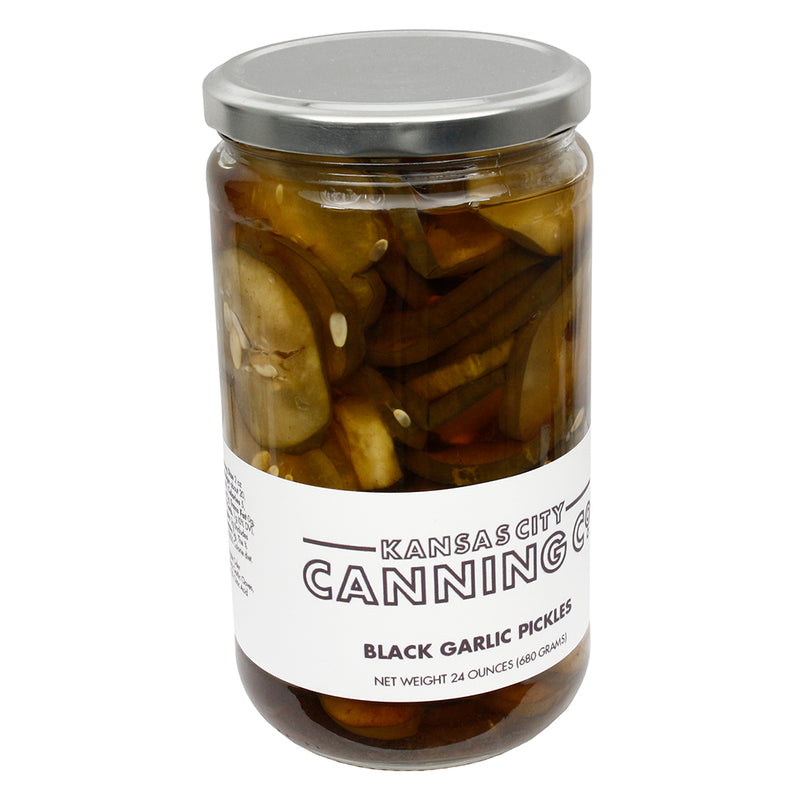 Kansas City Canning Co Black Garlic Pickles Vegan GMO Free 24 Ounce Jar