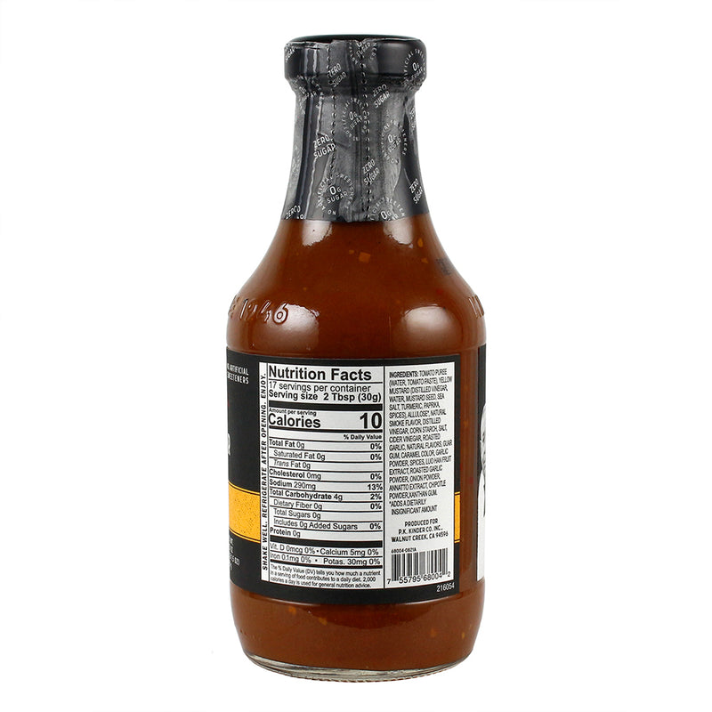 Kinder's Handcrafted Cali Gold BBQ Sauce Zero Sugar Gluten Free No HFCS 17.5 Oz