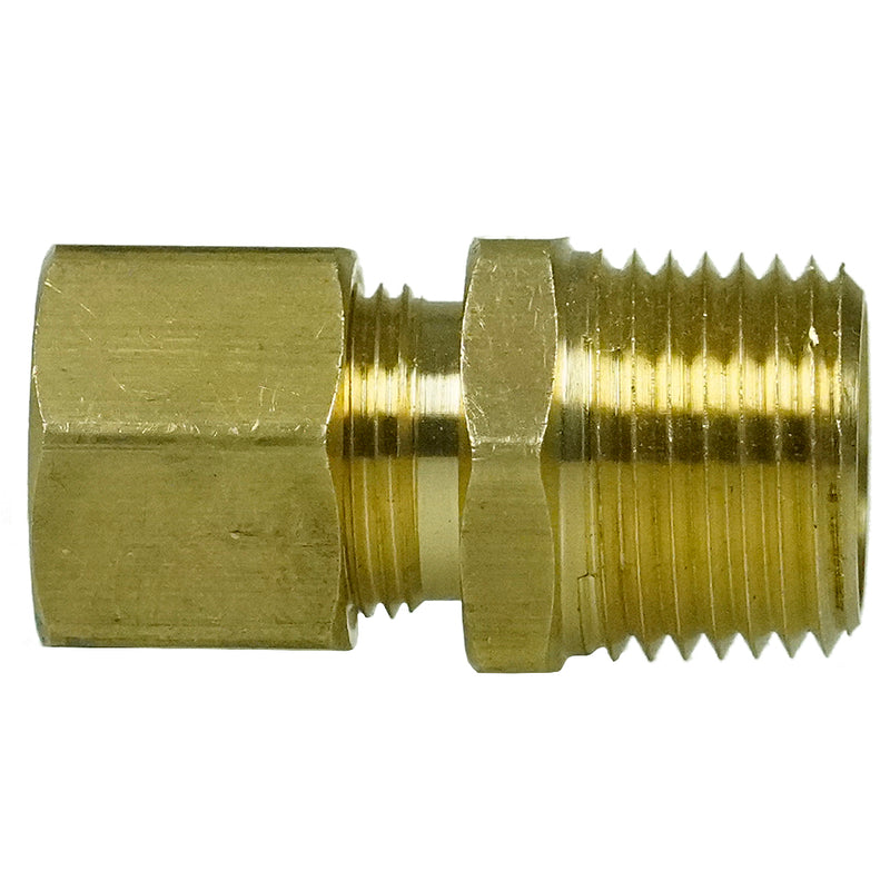 1/2" x 1/2" Compression x Male NPTF Adapter Solid Brass Compression Fitting