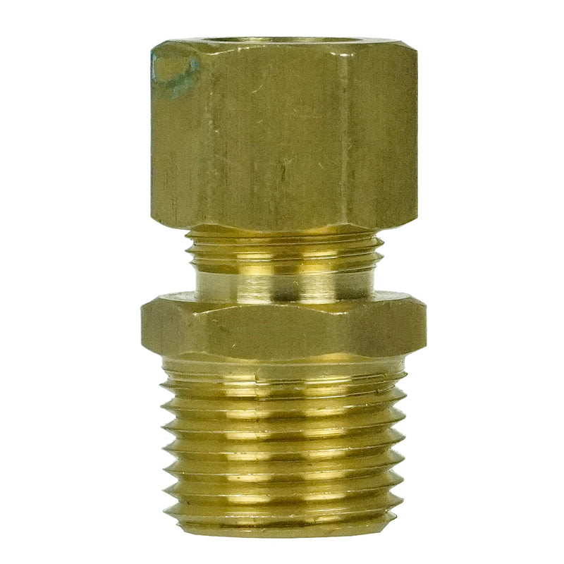 1/2" x 1/2" Compression x Male NPTF Adapter Solid Brass Compression Fitting