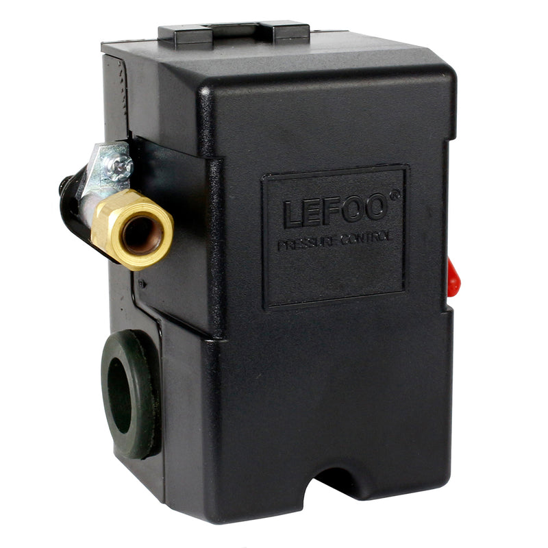25 AMP Air Compressor Pressure Switch 4 Port 145-175 PSI w/ Side Mount 25 AMP Air Compressor Pressure Switch 4 Port 145-175 PSI w/ Side Mount