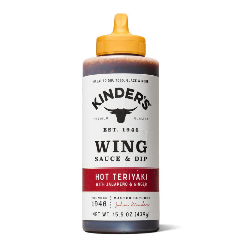 Kinders Hot Teriyaki Wing Sauce 15.5 Oz Jalapeno and Ginger No HFCS 70064