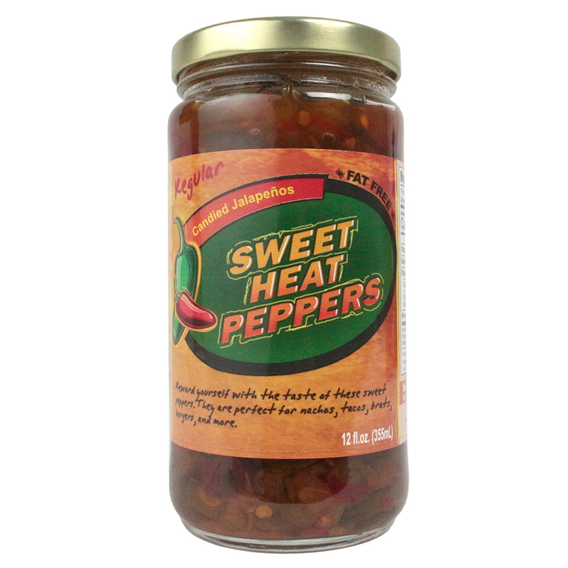 Sweet Heat Peppers Candied Jalapenos Regular Fat Free 12 oz Jar