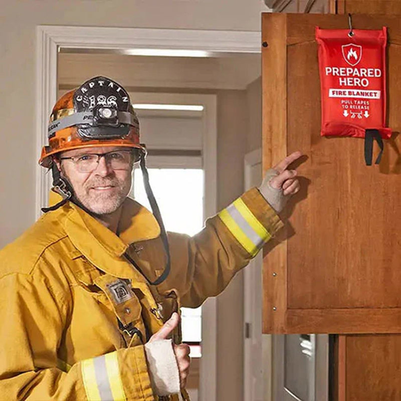 Prepared Hero Emergency Fire Blanket Lightweight Reusable 7574083043376