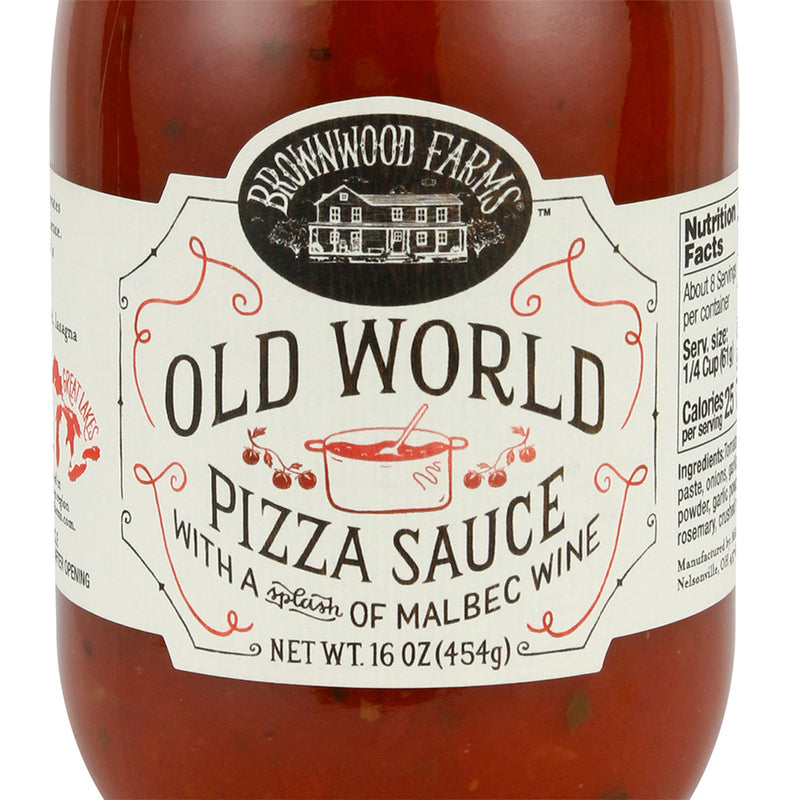 Brownwood Farms Old World Pizza Red Sauce With Malbec Wine Gluten-Free 16 Oz