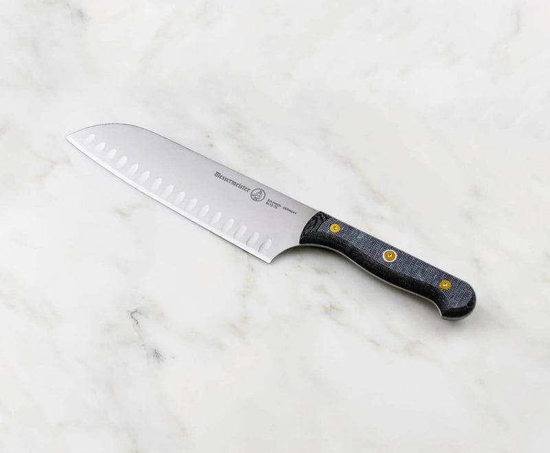 Messermeister Custom 7" Kullens Santoku Knife Handcrafted Hand Wash Only 8610-7K