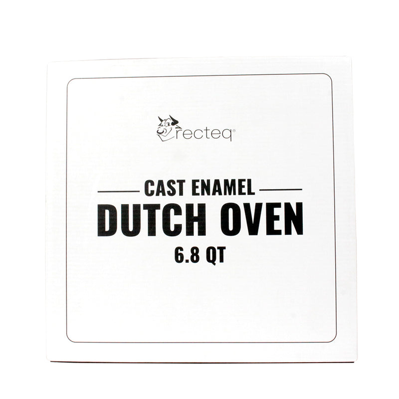 Recteq 6.8 QT Large Dutch Oven Enameled Cast Iron Ceramic Coated