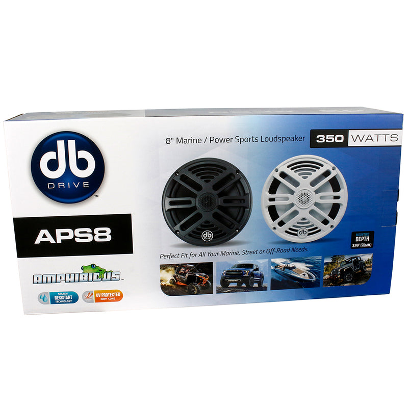 DB Drive 8" 2-Way Loudspeakers Marine Power Sports White 350 Watts Max APS8W