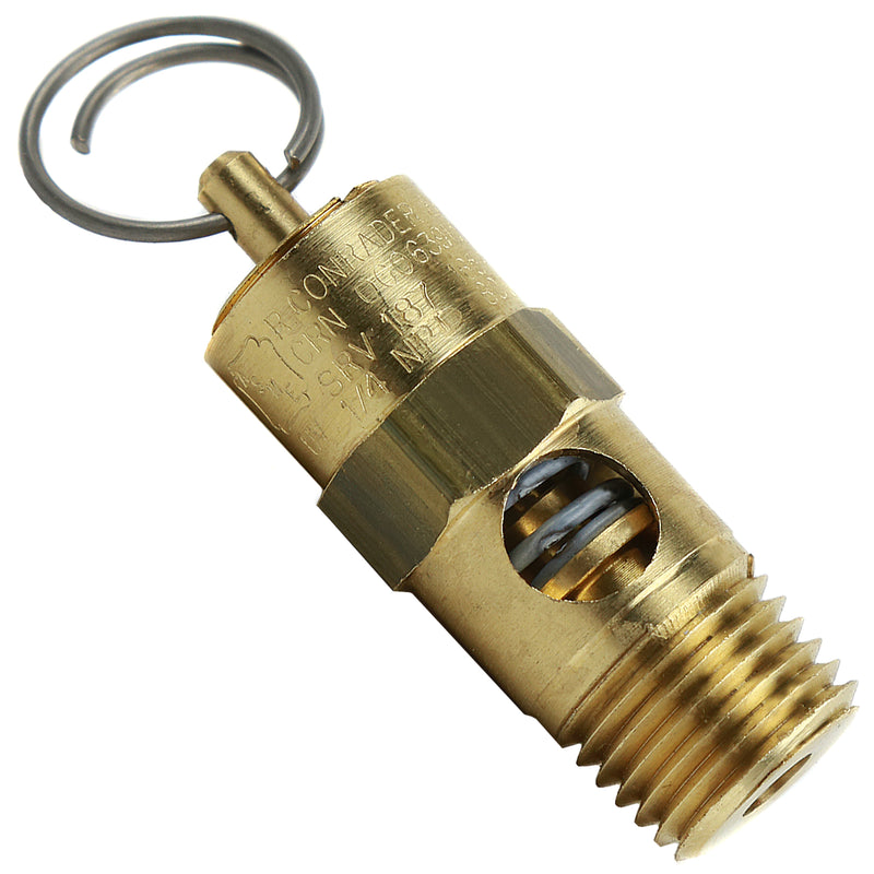 200 PSI 1/4" Male NPT Air Compressor Pressure Relief Safety Pop Off Valve Solid Brass