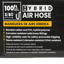 BluBird Avagard Hybrid Air Hose Assembly 3/8" X 100' 3/8" Male-NPT 300 PSI Rubber AVGHY38100