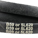Bestorq B59 or 5L620 V-Belt Replacement Industrial & Lawn Mower 62"L x 0.66"W