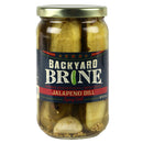 Backyard Brine Jalapeno Spicy Dill 16 Oz Vegan and Vegetarian Fat and Sugar Free
