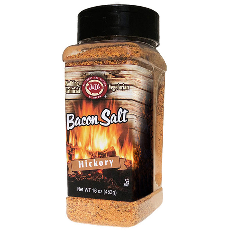 J&D's Big Pig Bacon Salt Hickory 16oz Bacon Flavored Seasoning Salt Low Sodium