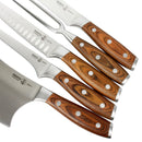 Messermeister Avanta 6 Piece Pro BBQ Steel Knife Set Pakkawood Handle Knife Roll