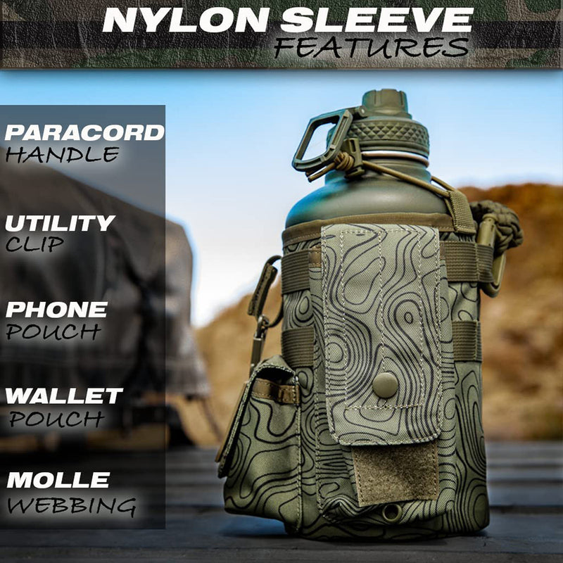 Iron Infidel Insulated Stainless Steel Battle Bottle With Sleeve Overland 64 Oz