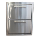Blaze 16" Double Access Drawers Stainless Steel BLZ-DRW2-R-LT