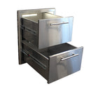 Blaze 16" Double Access Drawers Stainless Steel BLZ-DRW2-R-LT