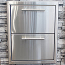 Blaze 16" Double Access Drawers Stainless Steel BLZ-DRW2-R-LT