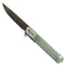 BNB Knives Flipper Damascus Blade Hornet Pocket Knife Jade Handle With Clip