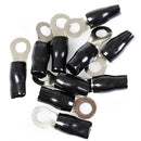 Bullz Audio 10 Pack 4 Gauge Ring Terminal 5/16" Hole Nickle Plated Black BRT4B
