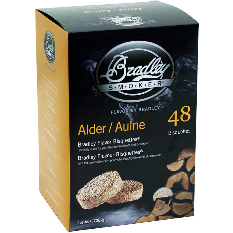 Bradley Smoker Alder Flavor Wood Smoking Bisquettes 48 Pack BTAL48