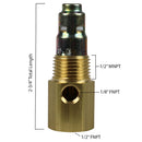 Brass Air Compressor In Tank 1/2" Female NPT X 1/2" Male NPT Check Valve