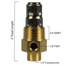 In Tank Brass Check Valve 3/4" Male x 1/2" Compression