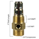 3/4" X 3/4" Air Compressor In Tank Check Valve Male NPT x Compression Brass