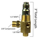 In Tank Brass Check Valve Dewalt / Porter Cable 3/8" x 1/2"