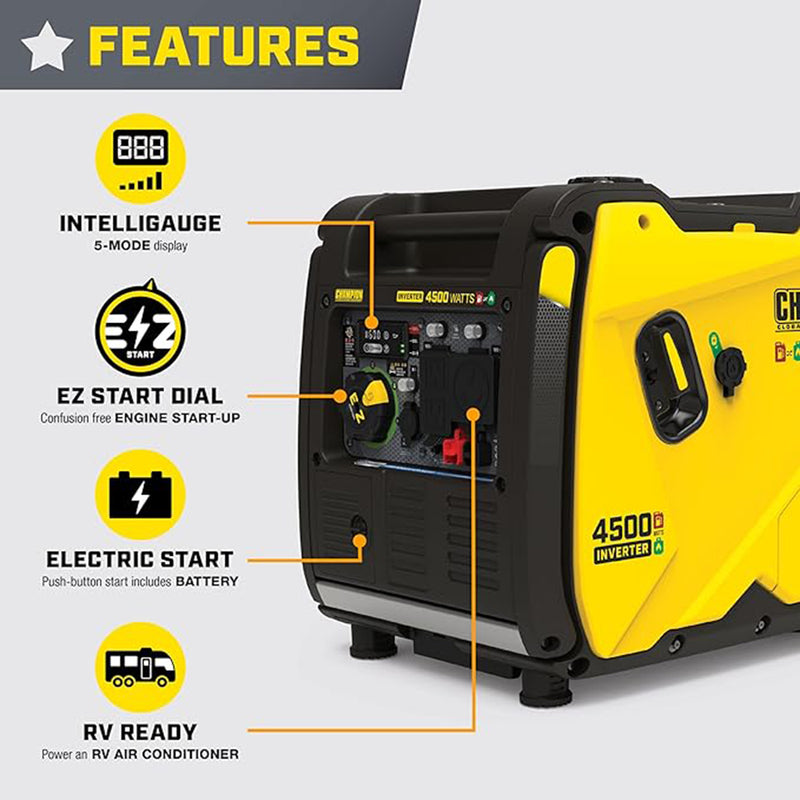 Champion Dual Fuel 4500 Watt Inverter Generator with Co Shield ParaLINK 201319