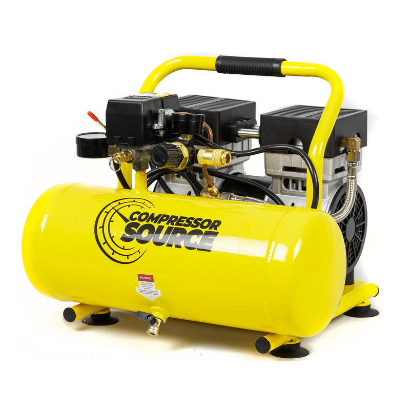 2 Gallon 1 HP Oil Free Air Compressors Portable Hand Carry 110V 125 PSI 4.9 CFM