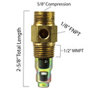 In Tank Brass Air Compressor Check Valve 1/2" Male NPT x 5/8" Compression