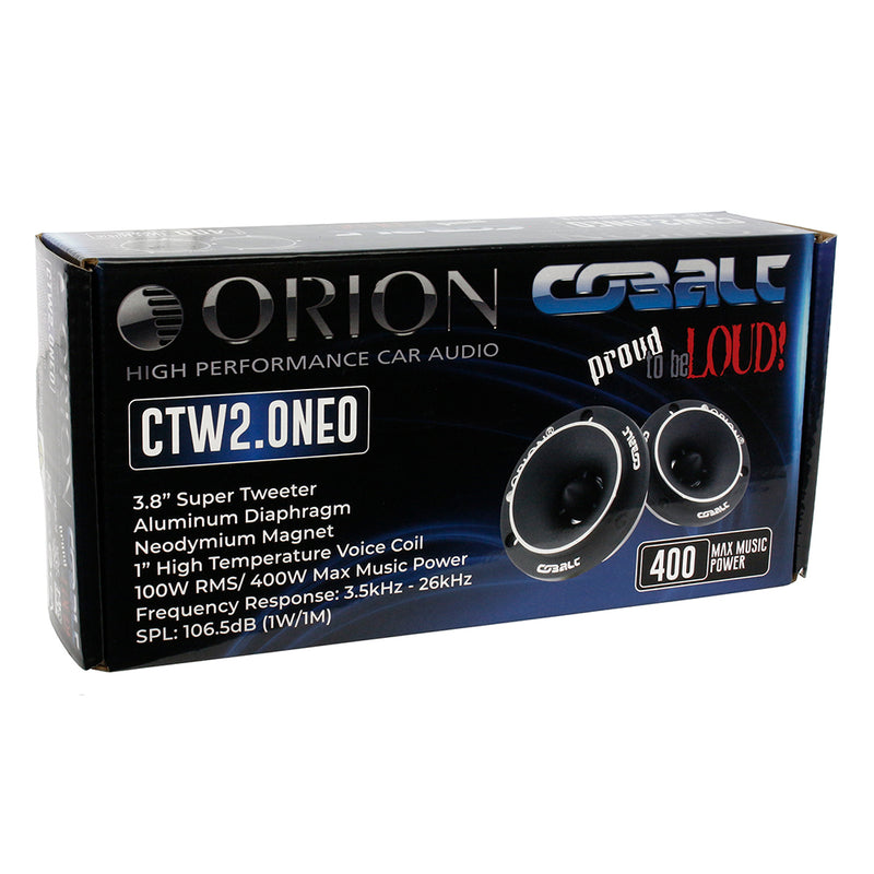 Orion Cobalt 3.8" Super Tweeters Pair 400W Max 100W Rms Car Audio CTW2.0NEO