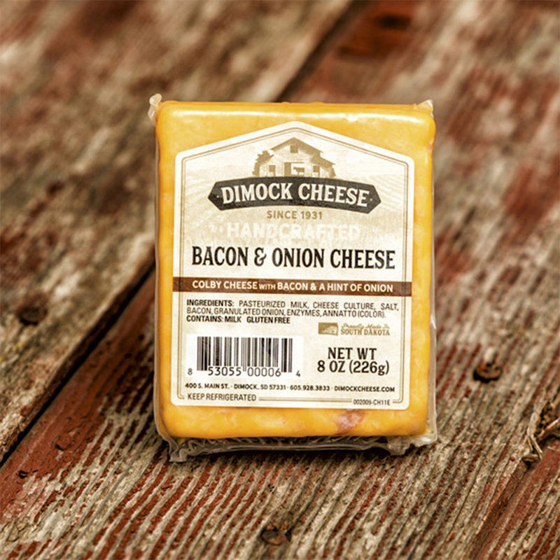 Dimock Cheese Bacon & Onion Block Handcrafted Gluten-Free Hormone-Free 8 Oz