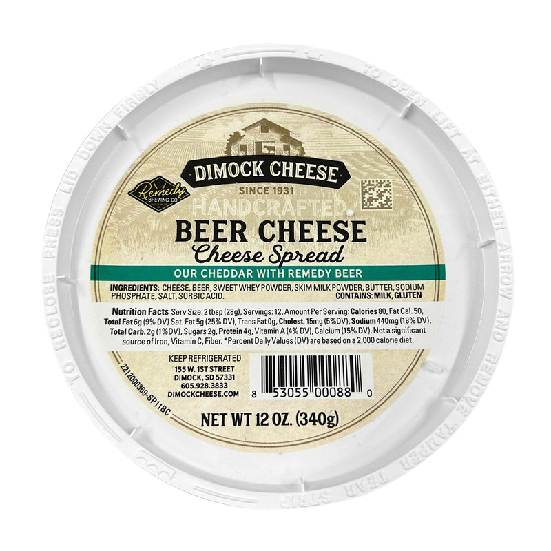 Dimock Cheese Smoked Cheddar Spread Hickory Flavor Handcrafted 12 Oz Tub