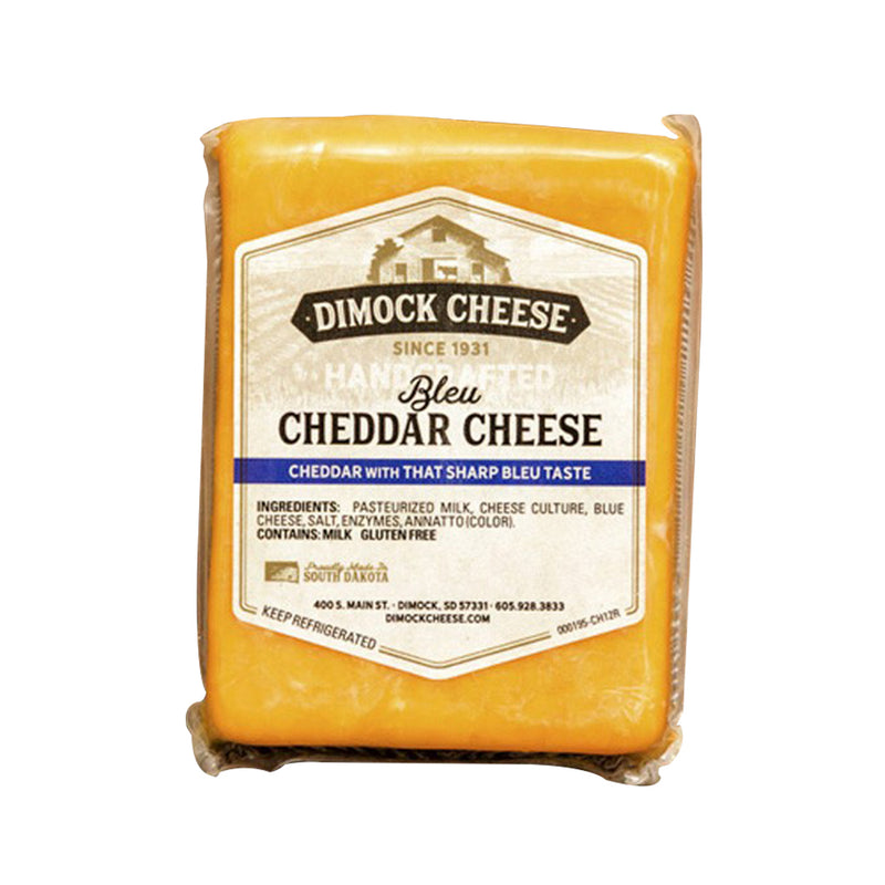 Dimock Cheese Bleu Cheddar Block Handcrafted Gluten-Free Hormone-Free 8 Oz