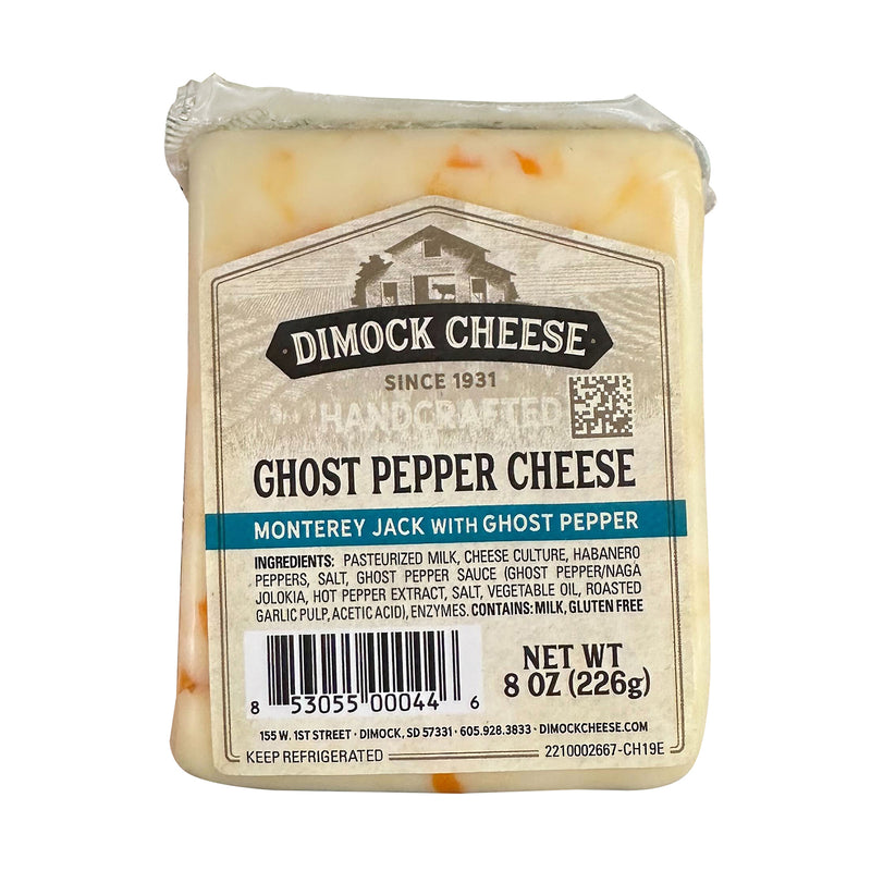 Dimock Cheese Ghost Pepper Block Handcrafted Monterey Jack Gluten-Free 8 Oz
