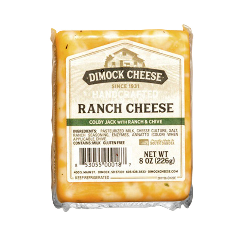 Dimock Cheese Ranch Block Handcrafted Colby Jack W/ Chives Gluten-Free 8 Oz